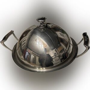 All-Clad D3® Tri-Ply Stainless Domed Wok 10” (13” w/handles) Almost New 8” tall